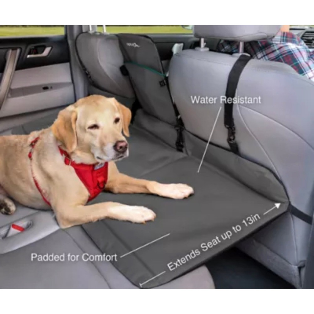 Kurgo Heather Backseat Bridge Water Resistant Car Seat Cover Charcoal Grey